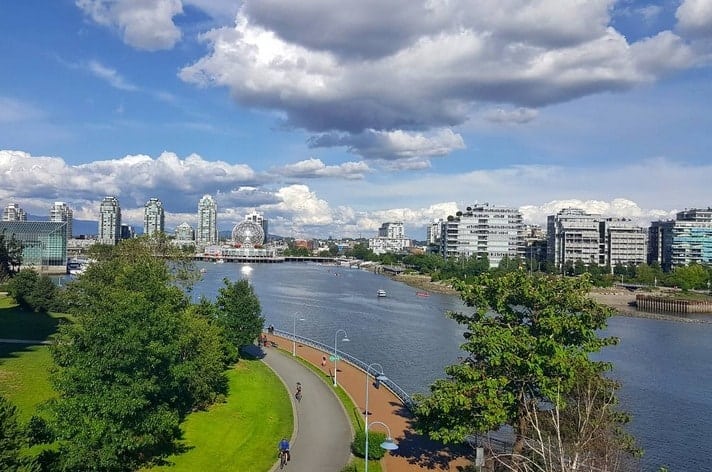 Getting some excercise by walking to events instead of driving. You also get to see views like this on the Cambie Bridge. 