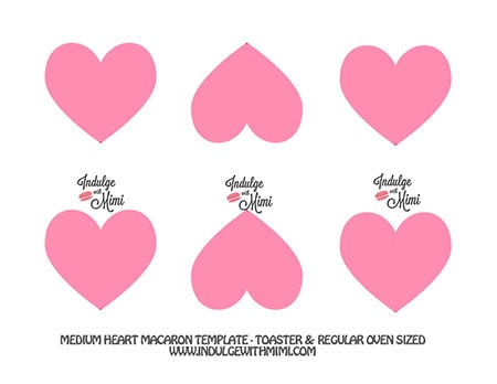 Heart macaron template