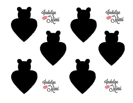 Bear on hearts macaron templates. 