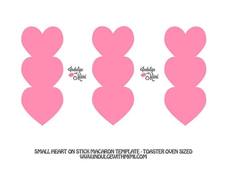 Heart in a row macaron template