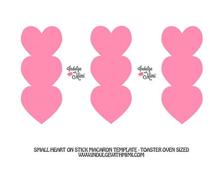 Heart in a row macaron template