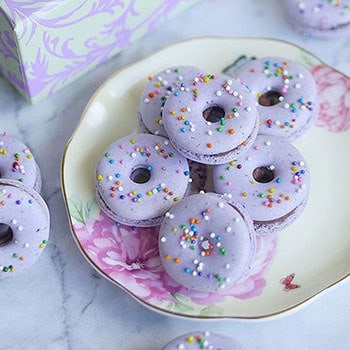 Naturally Flavored Lavender Macarons with Lavender Chocolate Ganache