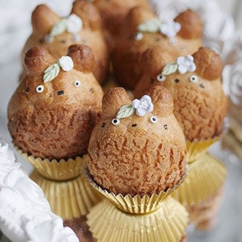Cute Totoro Cream Puffs with Earl Grey Cream