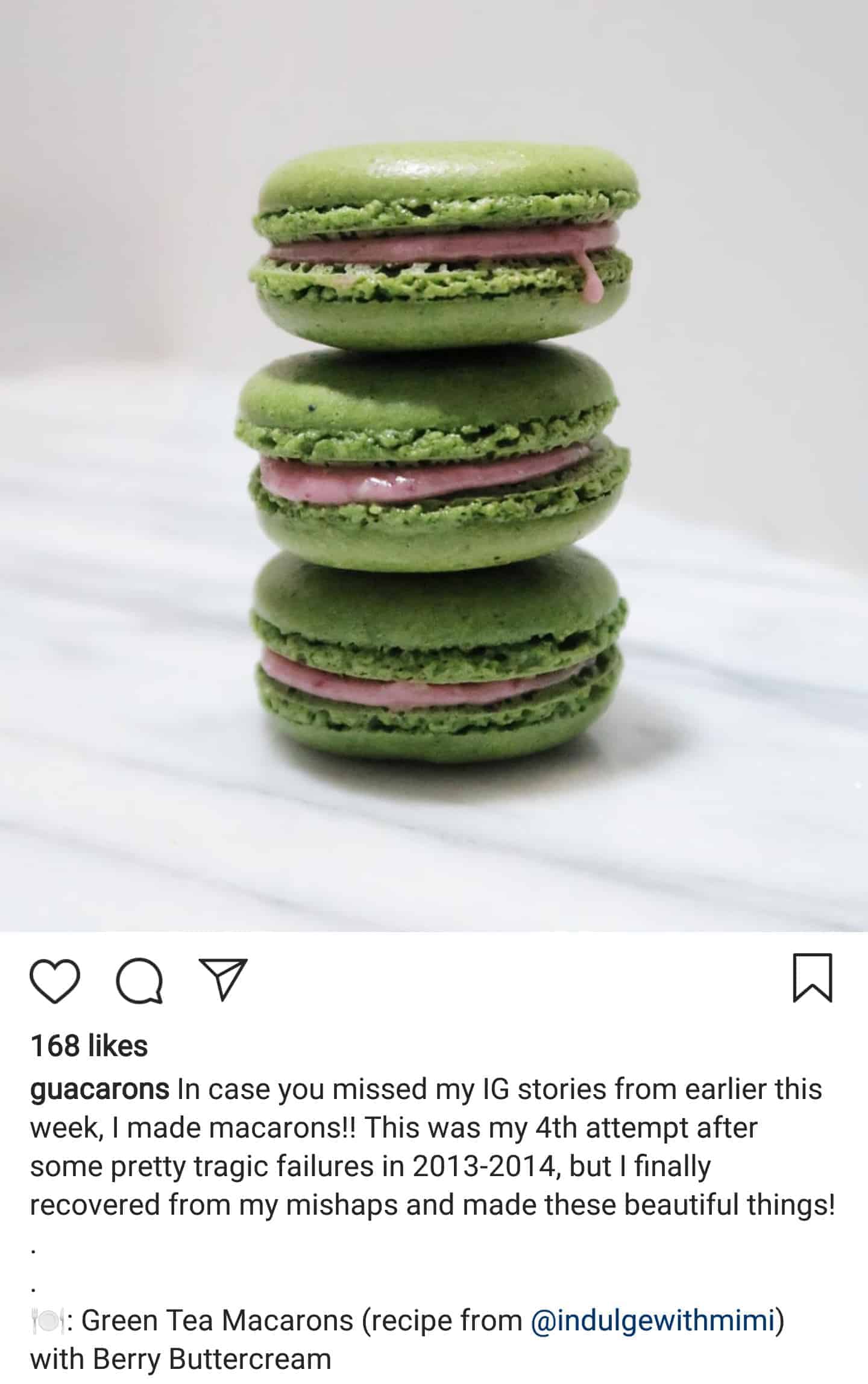 green tea macarons in a stack