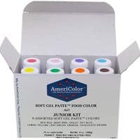 Gel Food Coloring AmeriColor Junior Kit, 8 Colors.75 Ounce Bottles