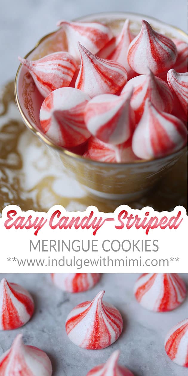 A bowl of striped meringue candy.