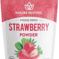 Nature Restore USDA Certified Organic Freeze Dried Strawberry Powder, 8 Ounces, Non GMO, Gluten Free, Vegan
