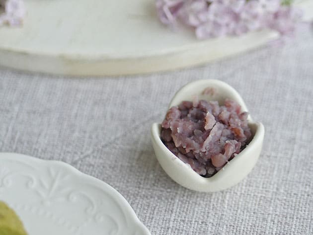 Close up shot of Adzuki bean paste. 