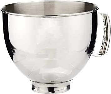 KitchenAid K5THSBP Tilt-Head Mixer Bowl with Handle, Polished Stainless Steel, Polished Stainless Steel, 5-Quart