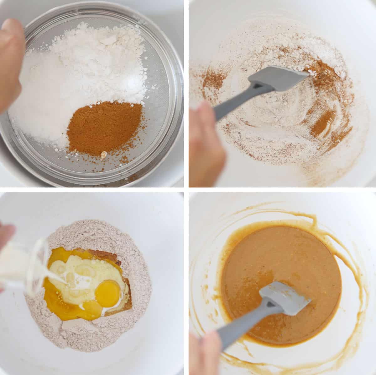 instant coffee mixed with eggs in bowl