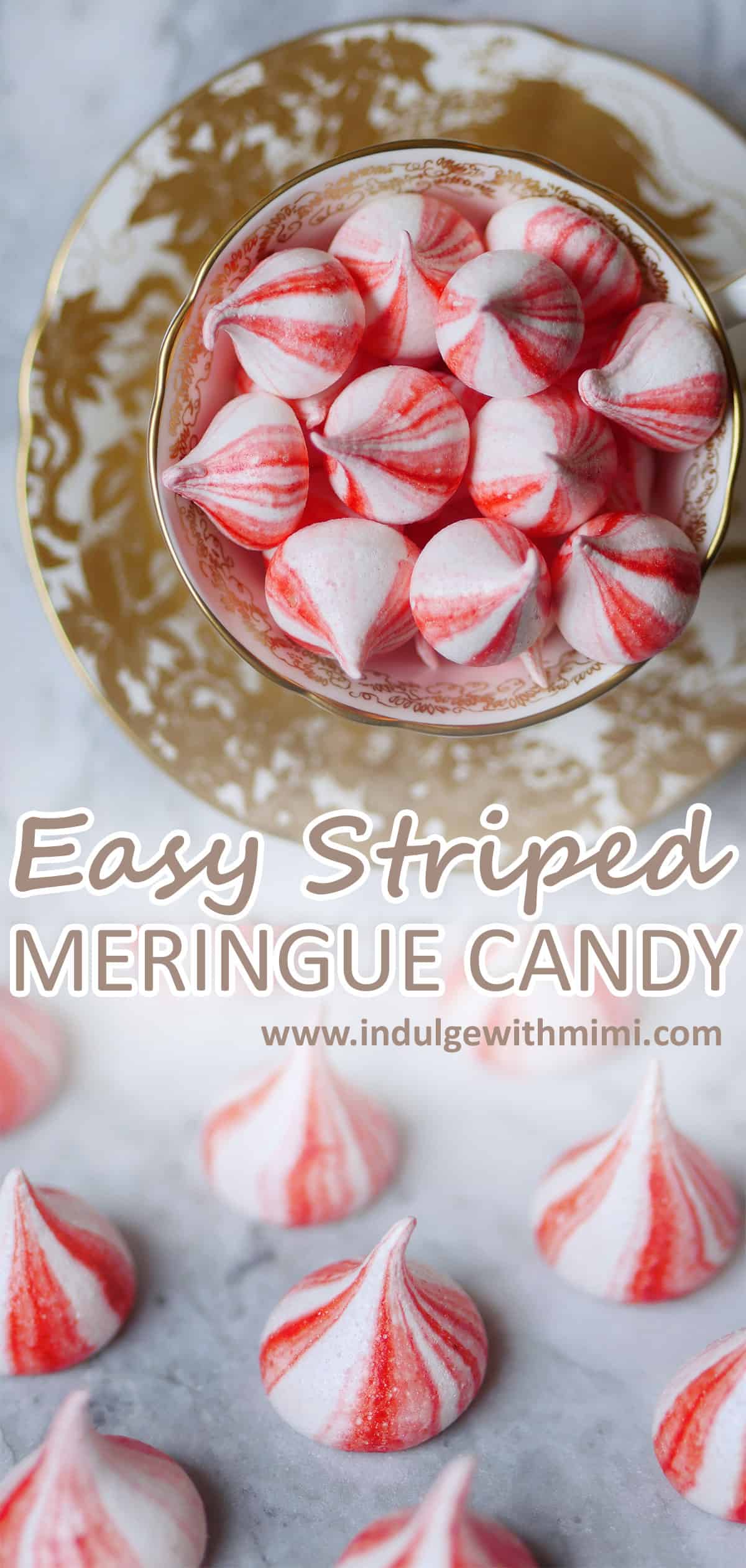 A bowl of striped meringue candy.