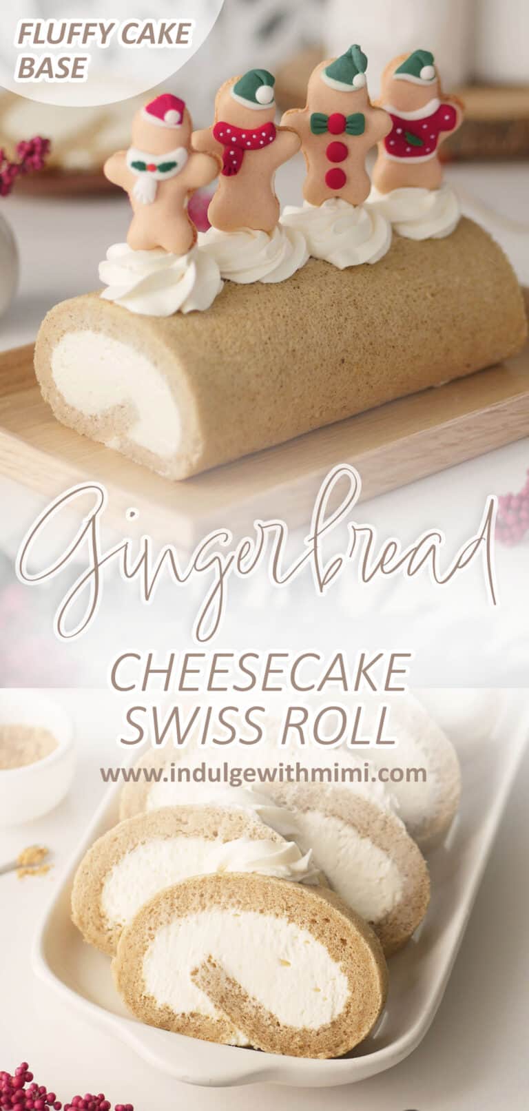 Fluffiest Gingerbread Cheesecake Swiss Roll Indulge With Mimi