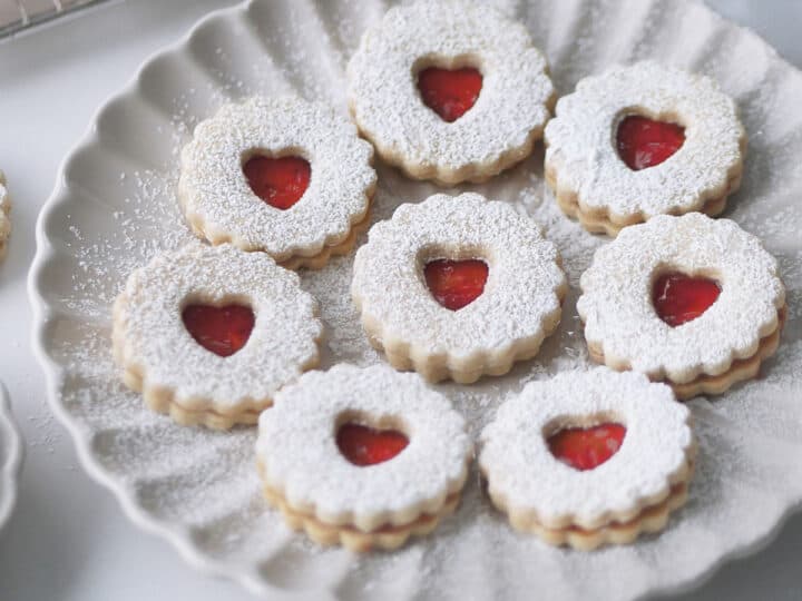 Valentine's Cinnamon and Jam Heart Linzer Cookies - Nut Free